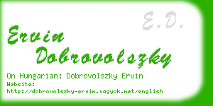 ervin dobrovolszky business card